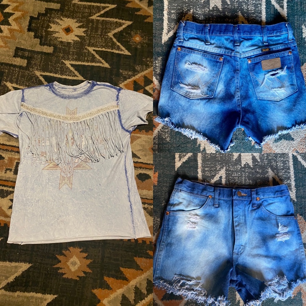 Wrangler cut off shorts 14.5” across